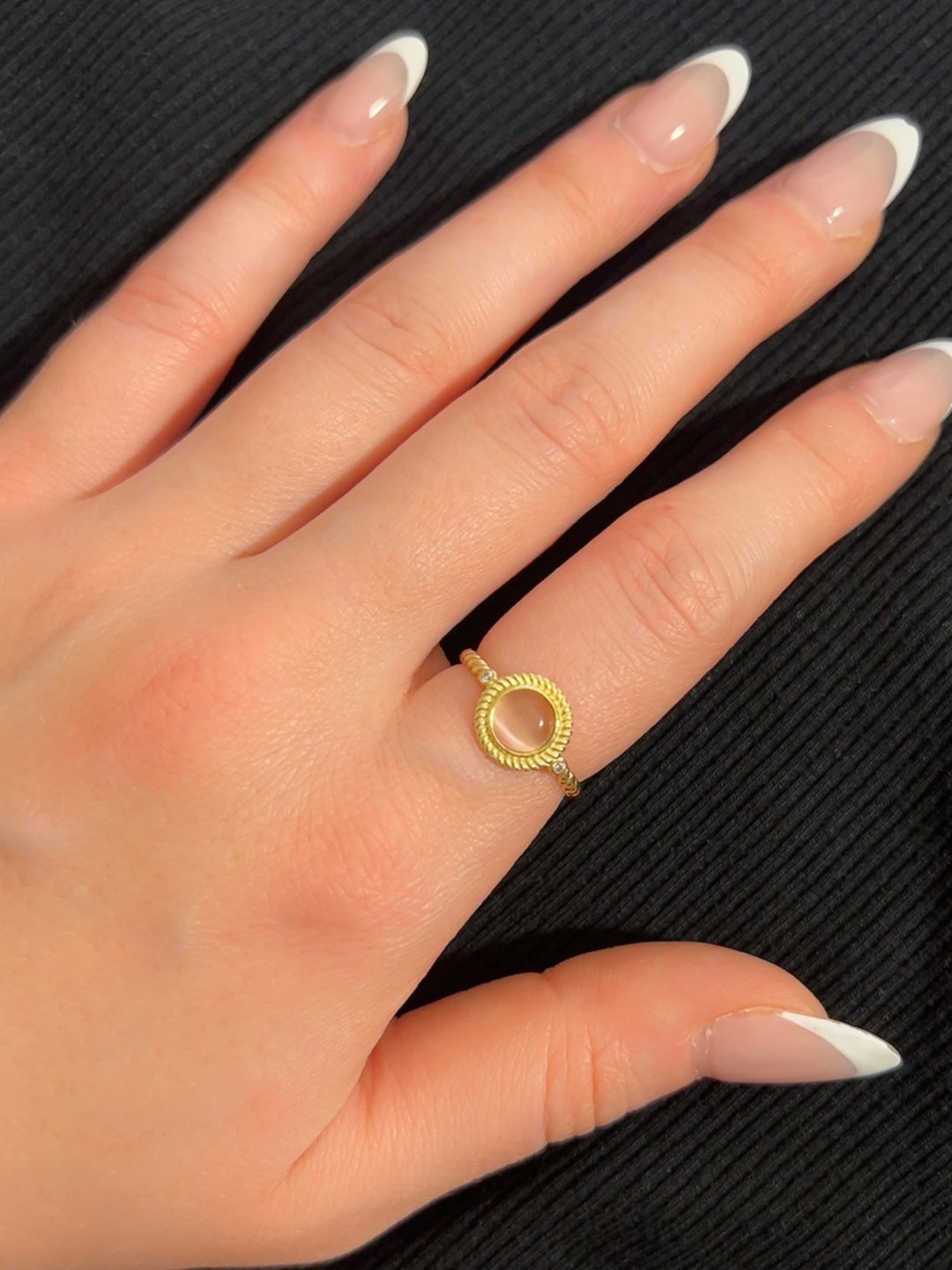 Vintage Style Pink Ring (CZ)