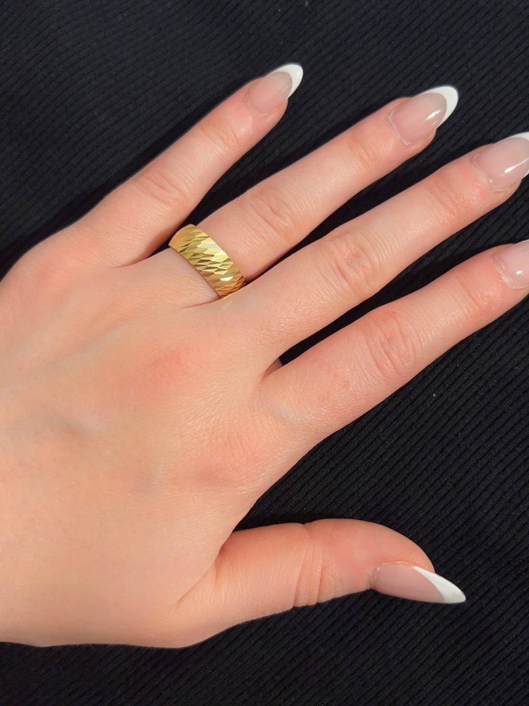 Diamond Cut Cigar Band Ring