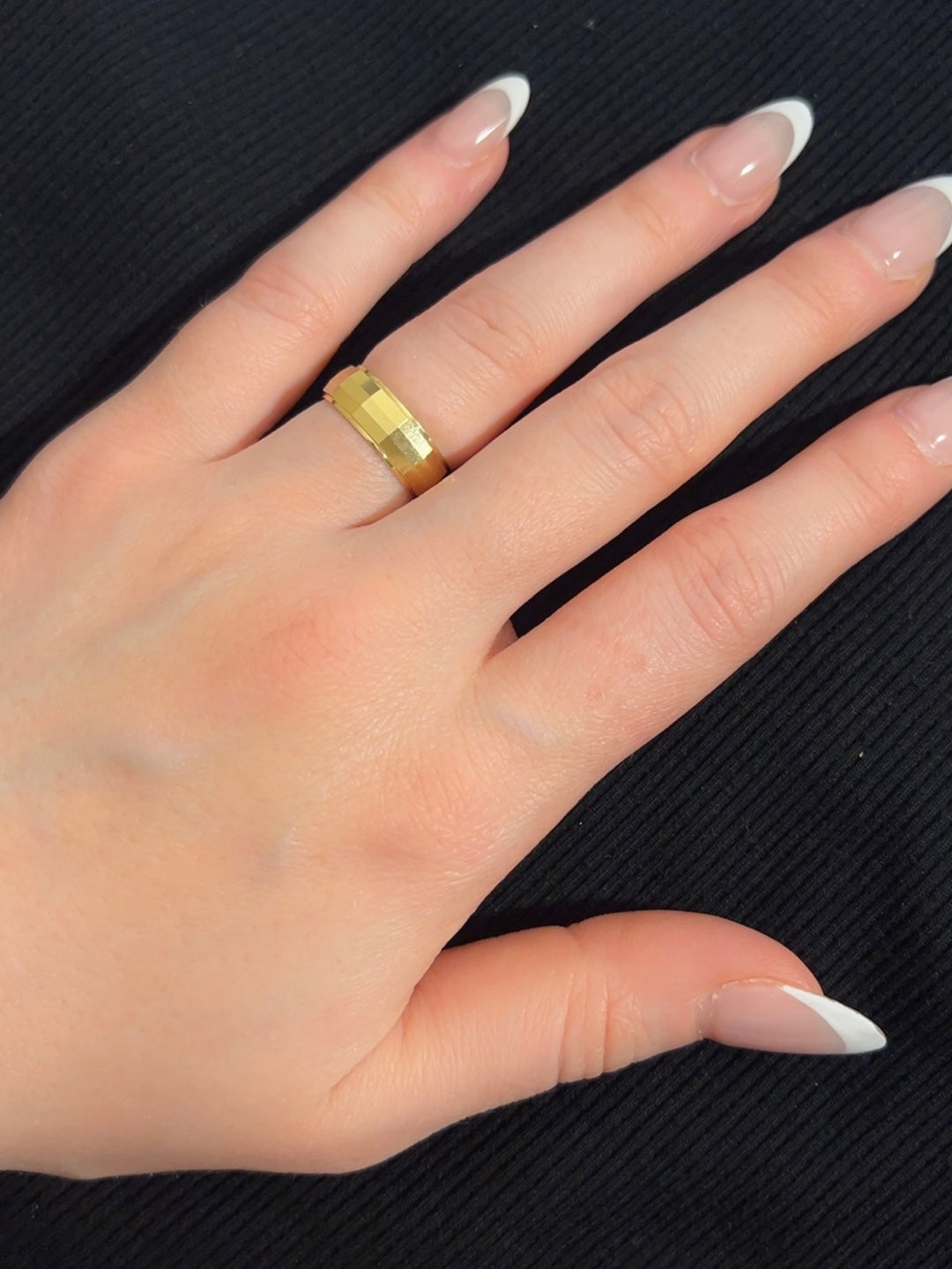 Faceted Cigar Band Ring
