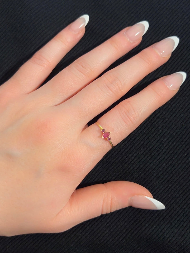 Dainty Marquise Ruby Ring