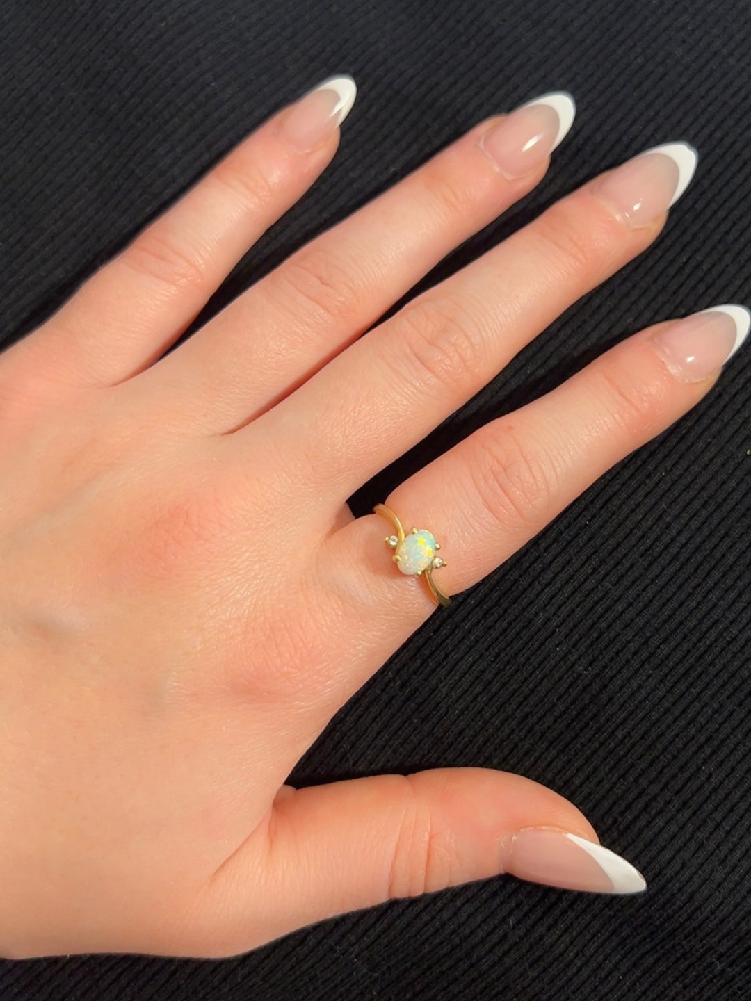 Dainty Oval Fire-Opal Saturn Ring