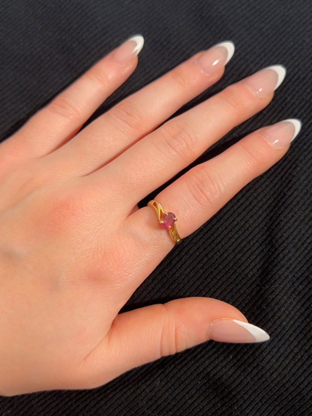 Oval Pink Tourmaline Twist Ring