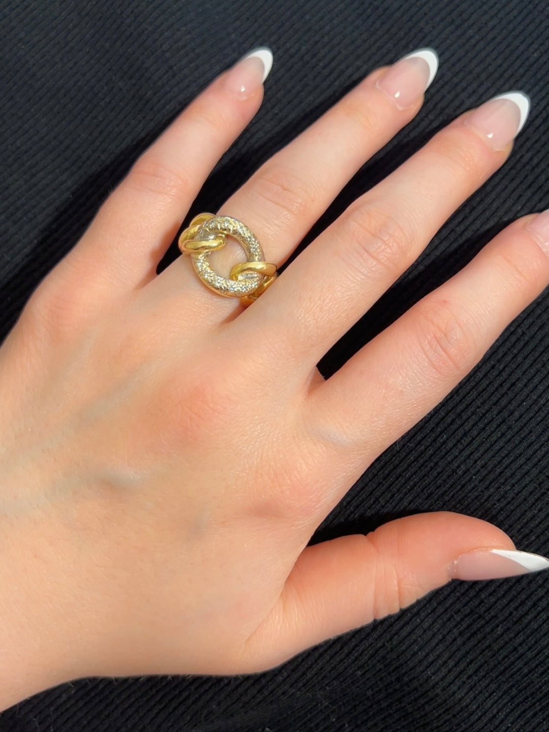 Diamond Statement Chain Link Ring