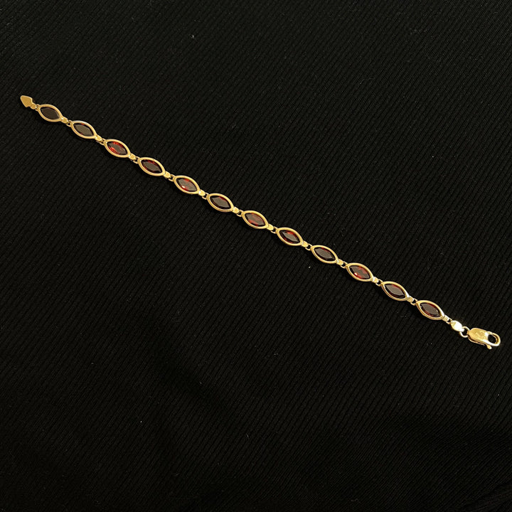 Garnet Marquise Bezel Tennis Bracelet
