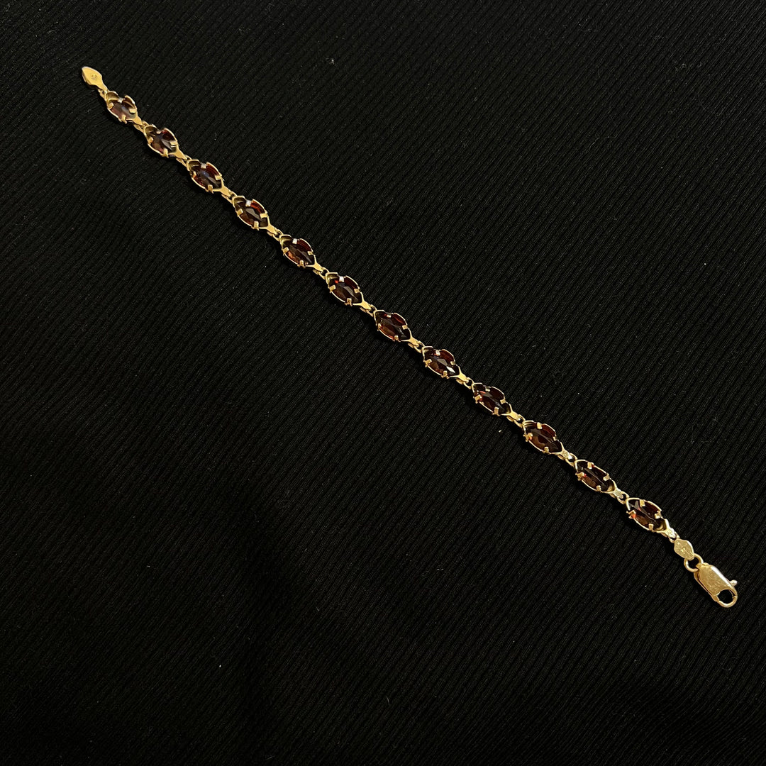 Garnet Marquise Bezel Tennis Bracelet