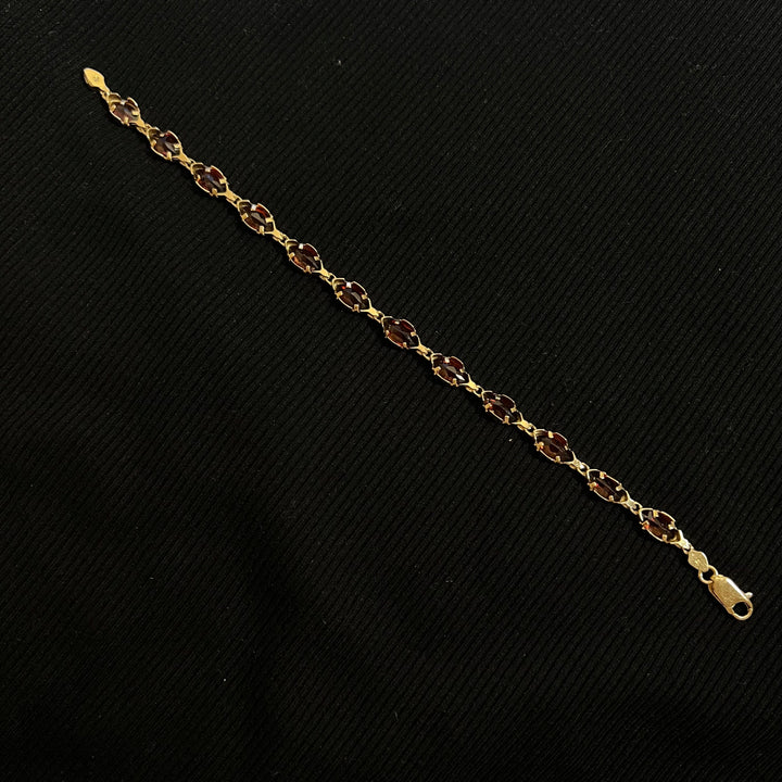 Garnet Marquise Bezel Tennis Bracelet