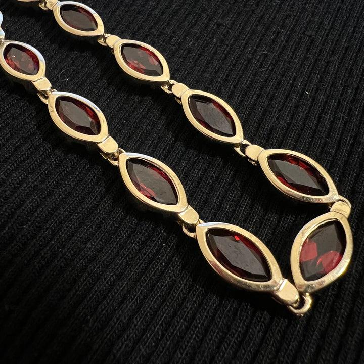 Garnet Marquise Bezel Tennis Bracelet