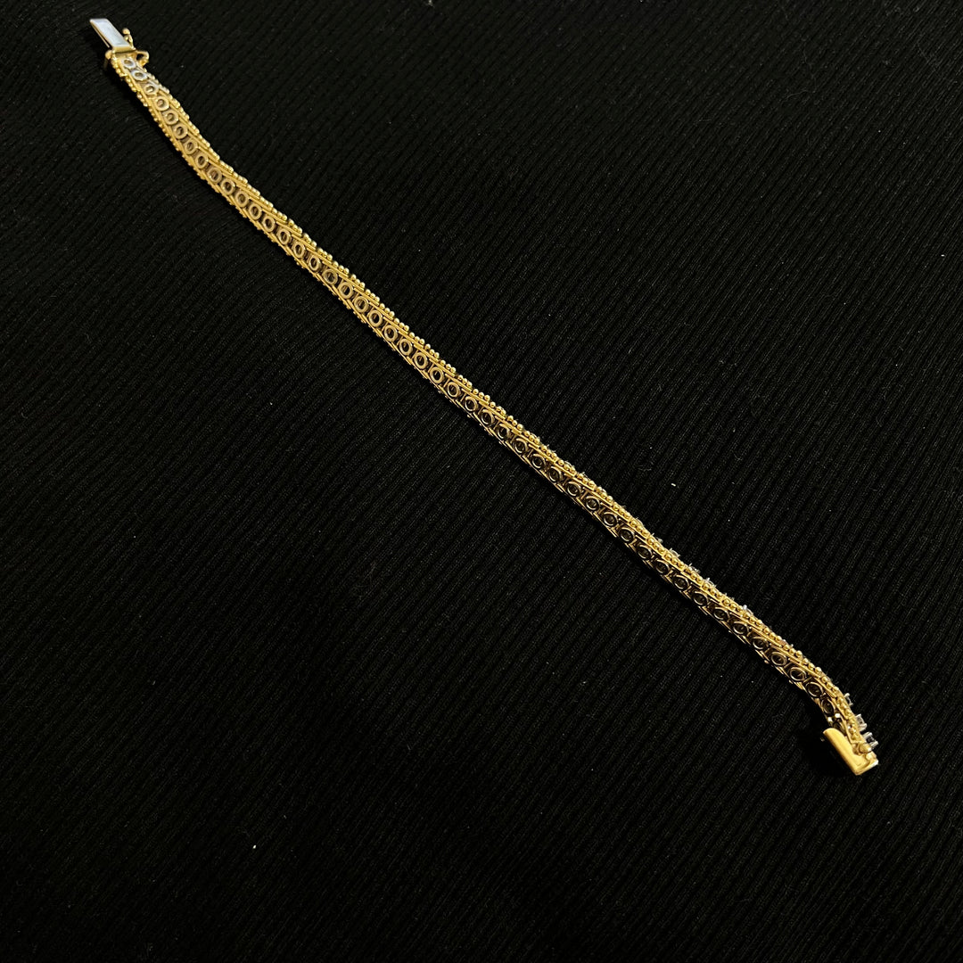 Diamond Sapphire Milgrain Tennis Bracelet