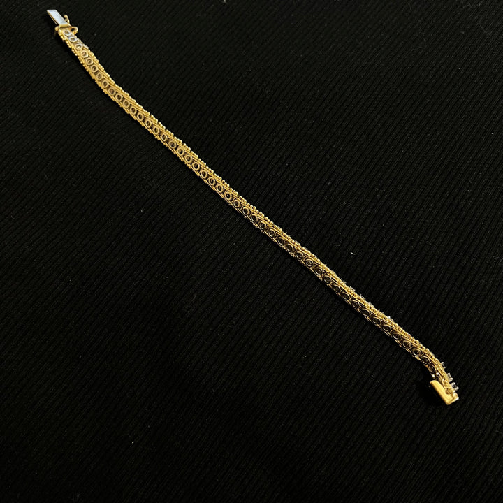 Diamond Sapphire Milgrain Tennis Bracelet