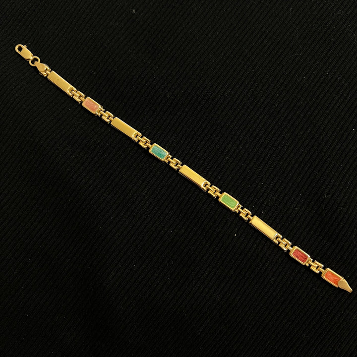 Opalescent Enamel Stampato Bracelet