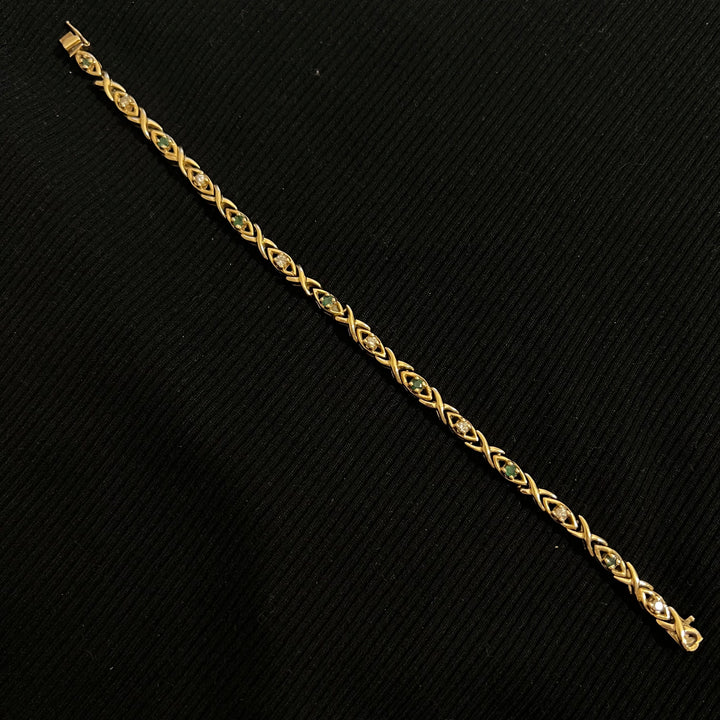 Diamond Emerald XO Bracelet