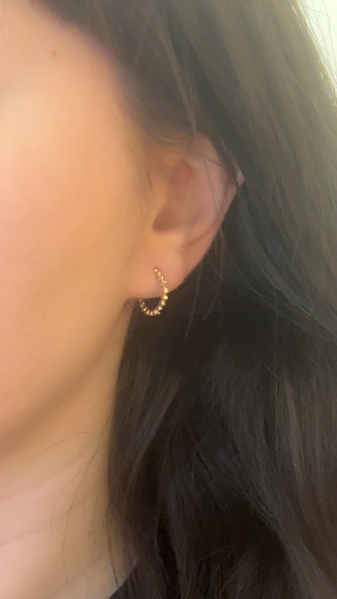 Mini Diamond Cut Ball Huggies