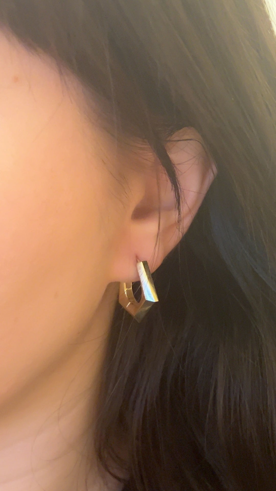 Large Beveled Teardrop Huggies