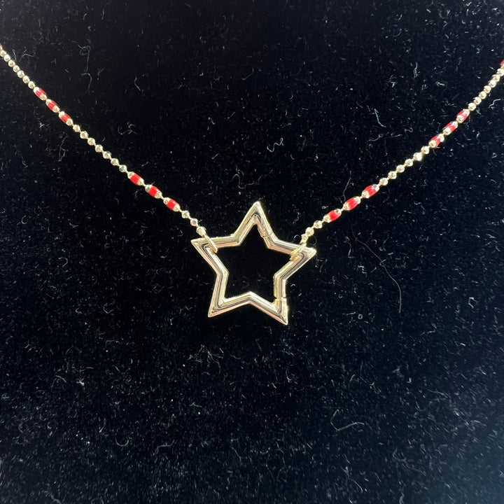 Star Charm Holder Necklace (Red)