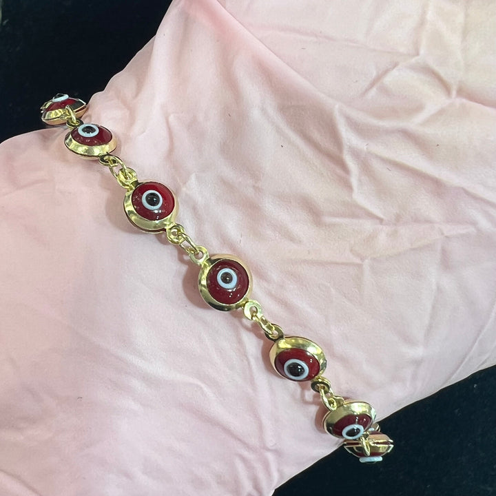 Dark Red Evil Eye Bracelet