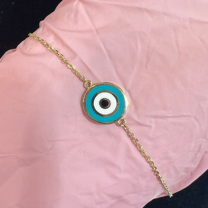 Turquoise Enamel Evil Eye Bracelet