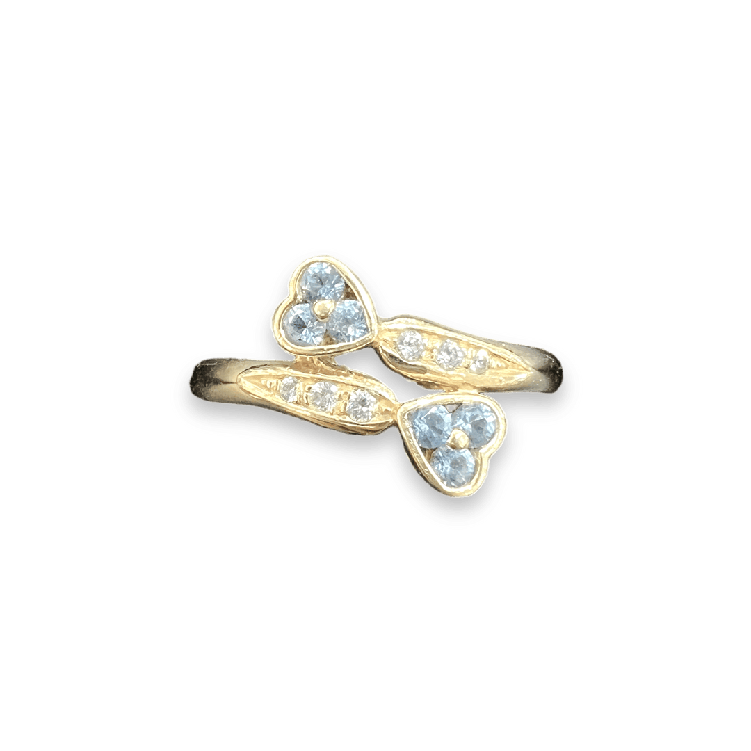 Aquamarine & Diamond Heart Ring - Michelle the Jeweler