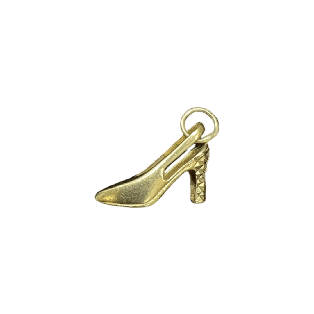 Fine Solid Sparkle Heel Charm - Michelle the Jeweler