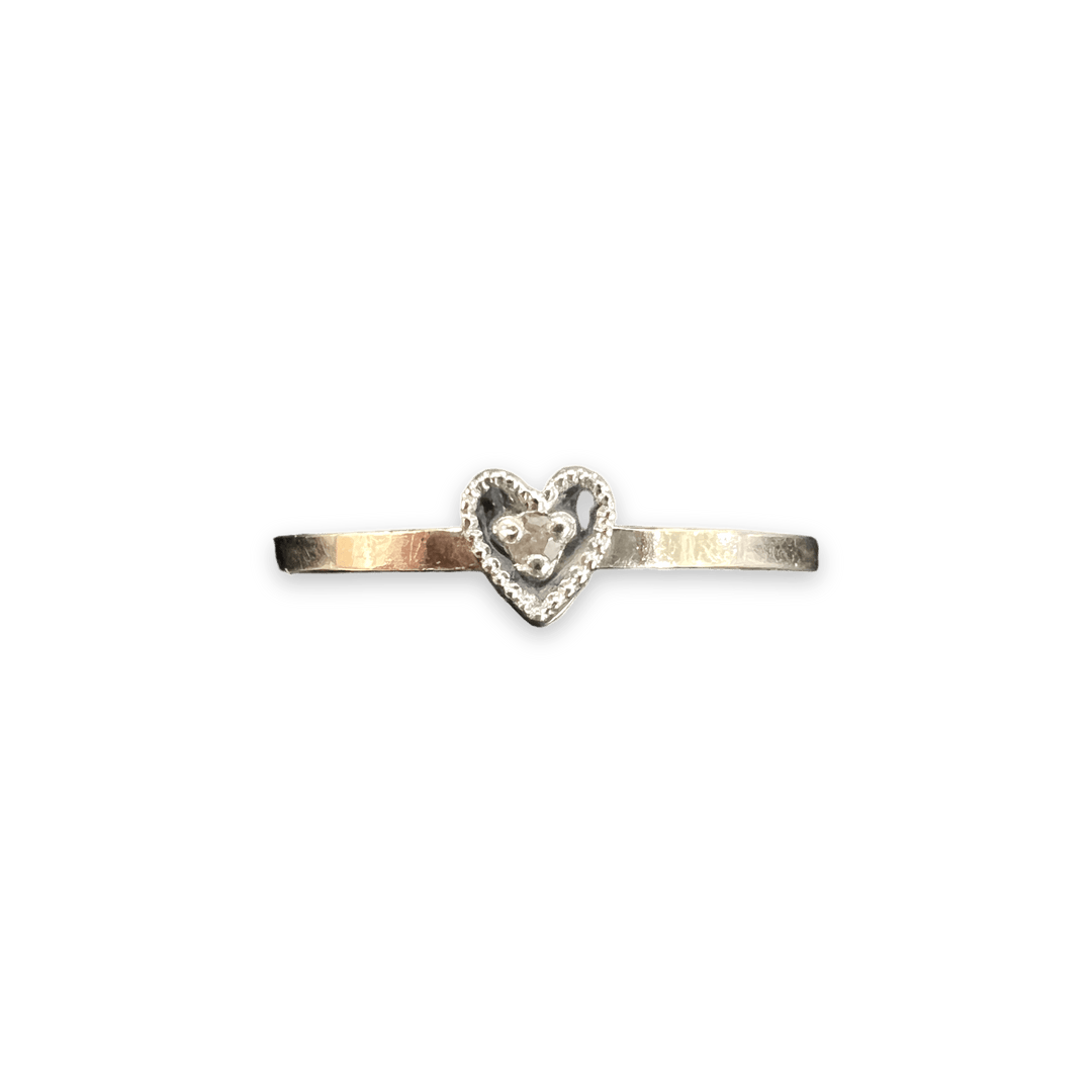 Mini Diamond Heart Stacking Ring - Michelle the Jeweler