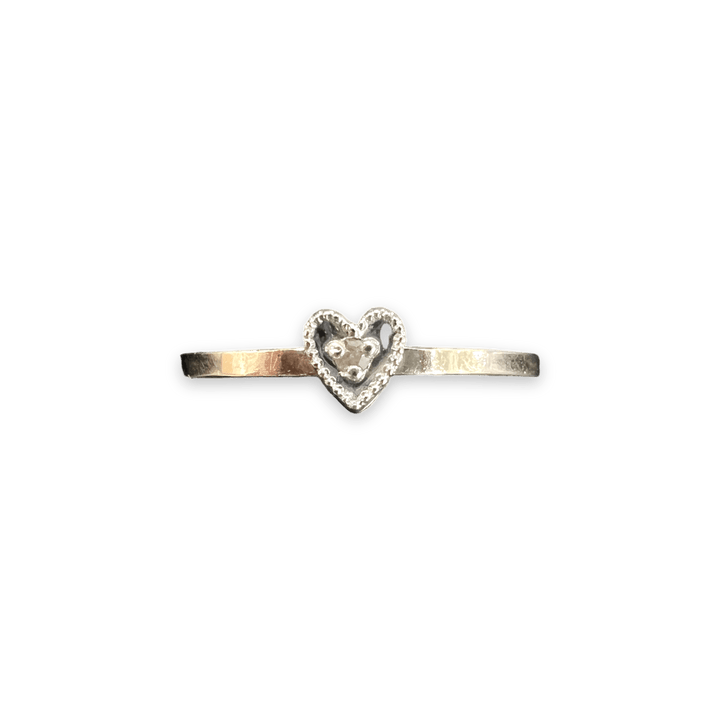 Mini Diamond Heart Stacking Ring - Michelle the Jeweler