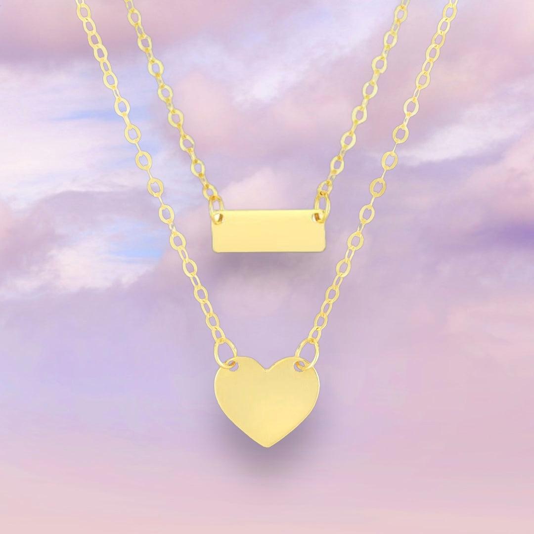 Mini ID Necklace (Bar or Heart) - Michelle the Jeweler