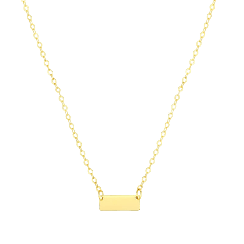 Mini ID Necklace (Bar or Heart) - Michelle the Jeweler