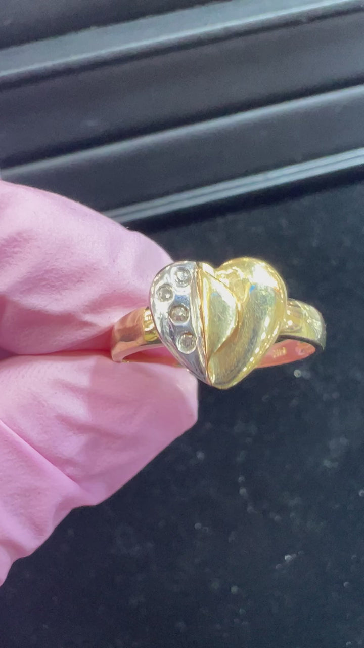 Diamond Two Tone Heart Ring