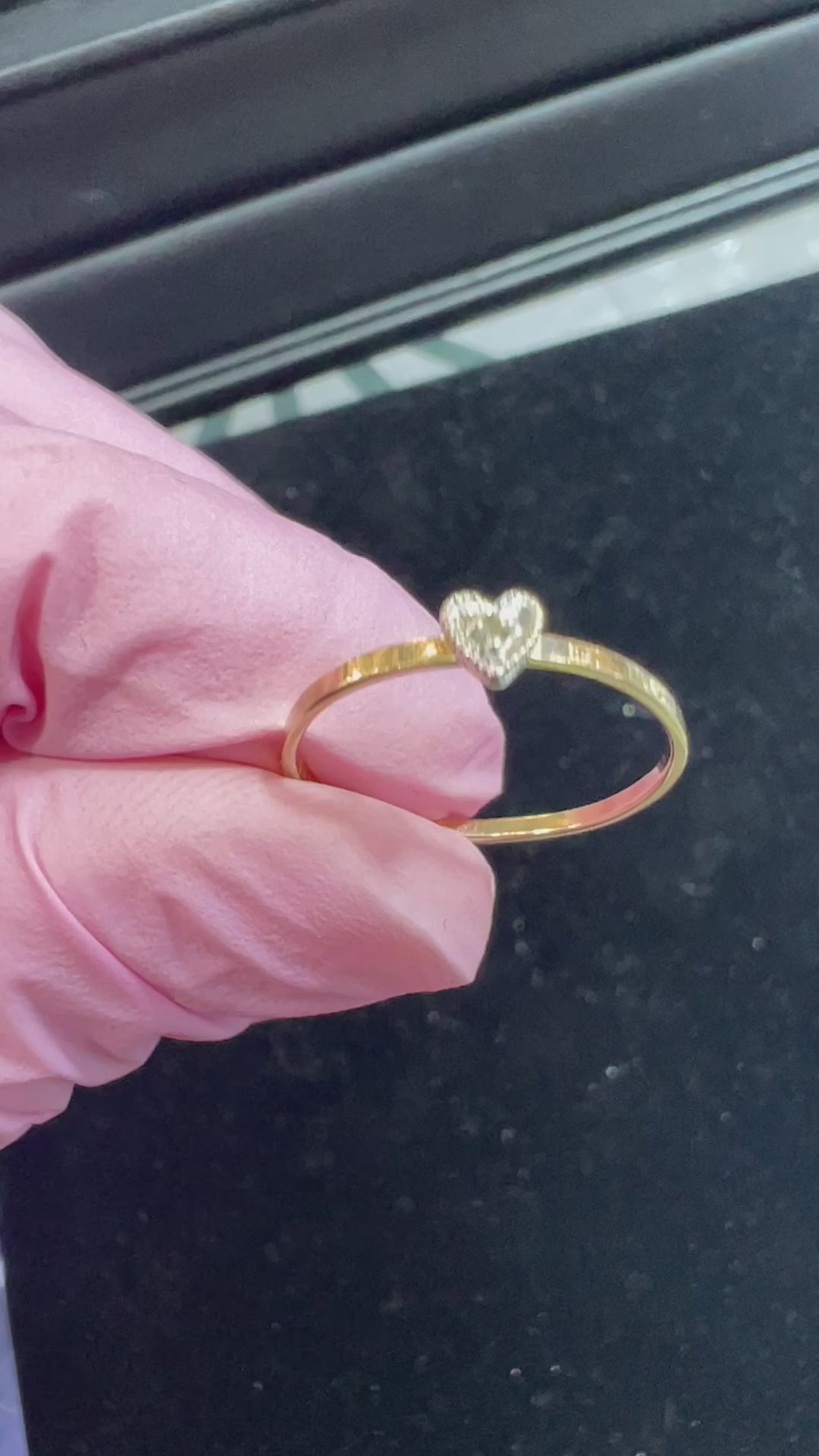 Mini Diamond Heart Stacking Ring