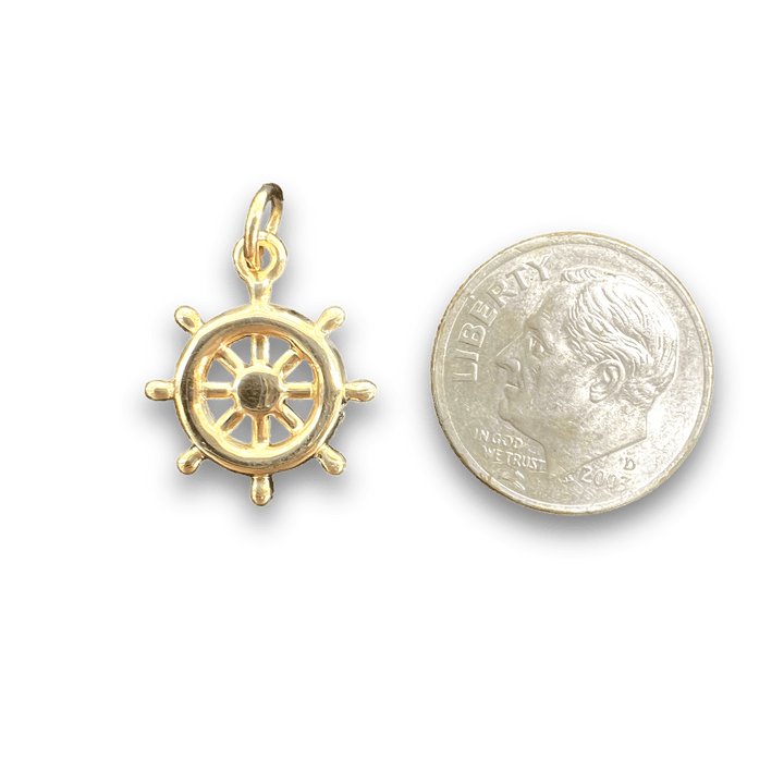 Puffed Ship Wheel Charm - Michelle the Jeweler