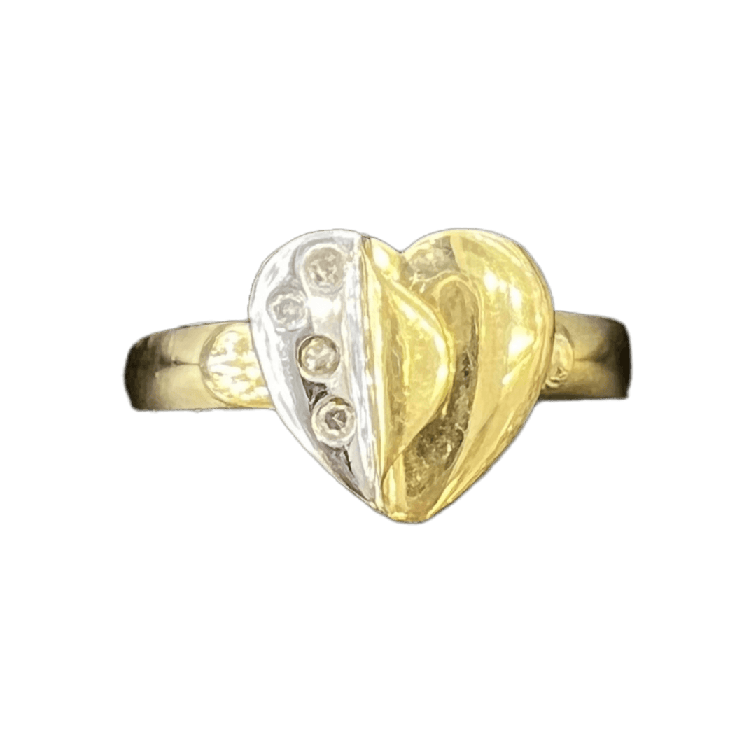 Diamond Two Tone Heart Ring - Michelle the Jeweler