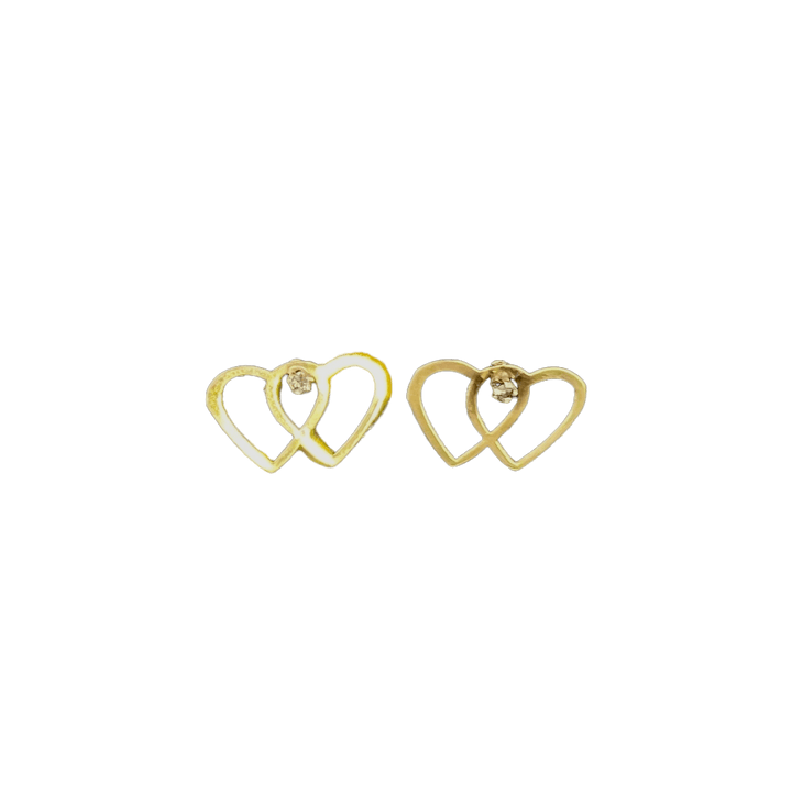 Double Heart Diamond Studs - Michelle the Jeweler