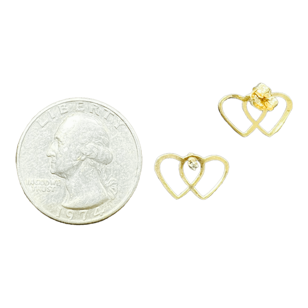 Double Heart Diamond Studs - Michelle the Jeweler